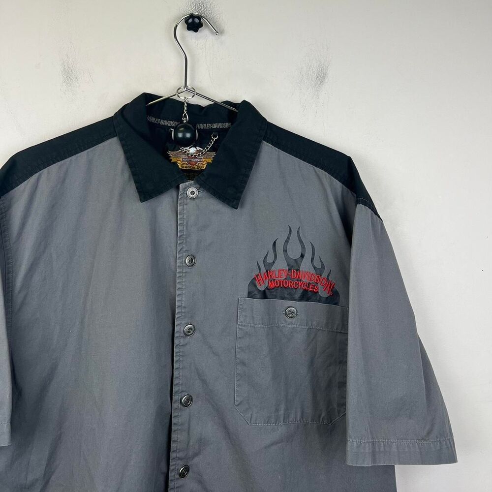Harley Davidson Men's Mechanic Button Down Shirt Size Large - Picture 4 of 7